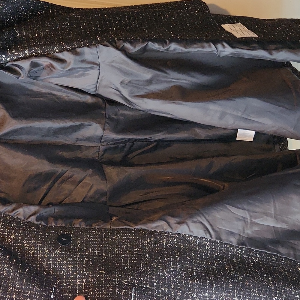 S Rothschild Big Kid Girls Sparkle Black Midweight Coat Size 7/8 - Picture 5 of 10